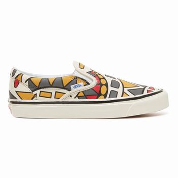 Damske Tenisky Vans Anaheim Factory Classic Slip-On 98 Biele VA91RQDAH